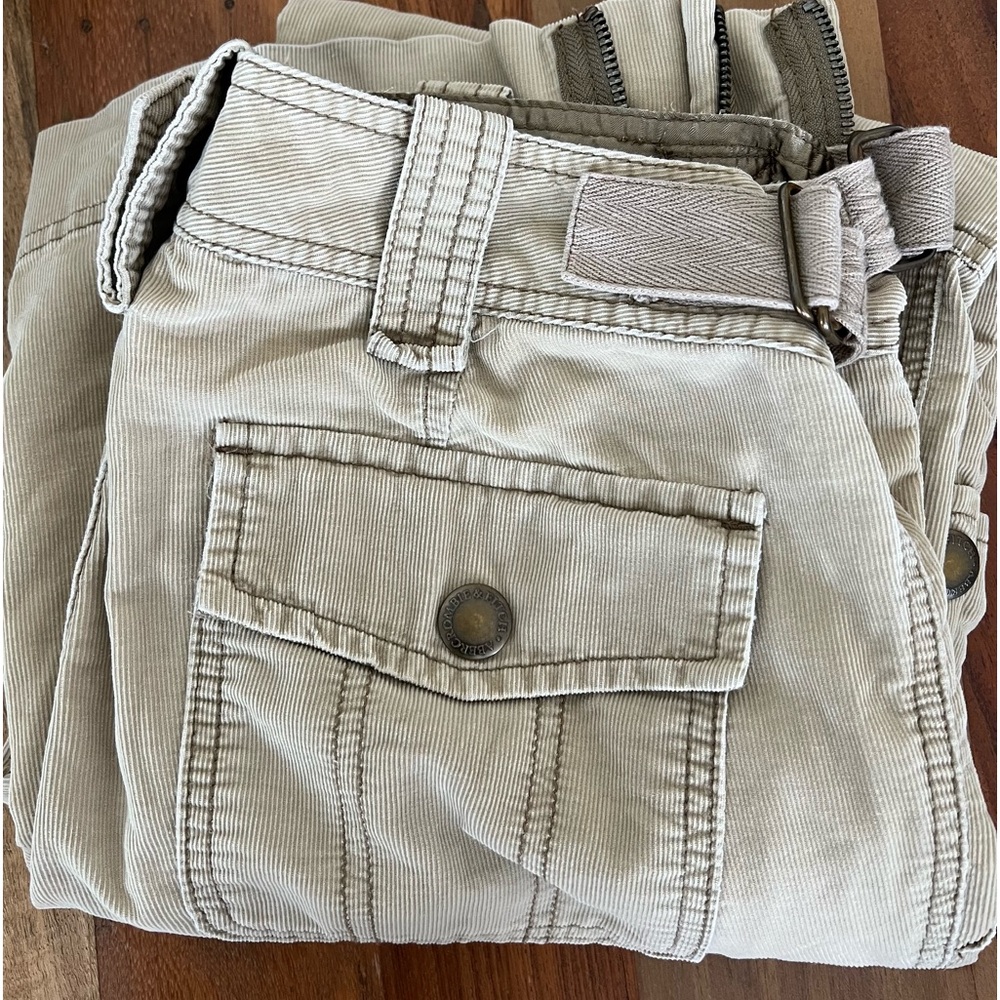 Vintage Abercrombie & Fitch Cargo Corduroy Khaki Colored Pants